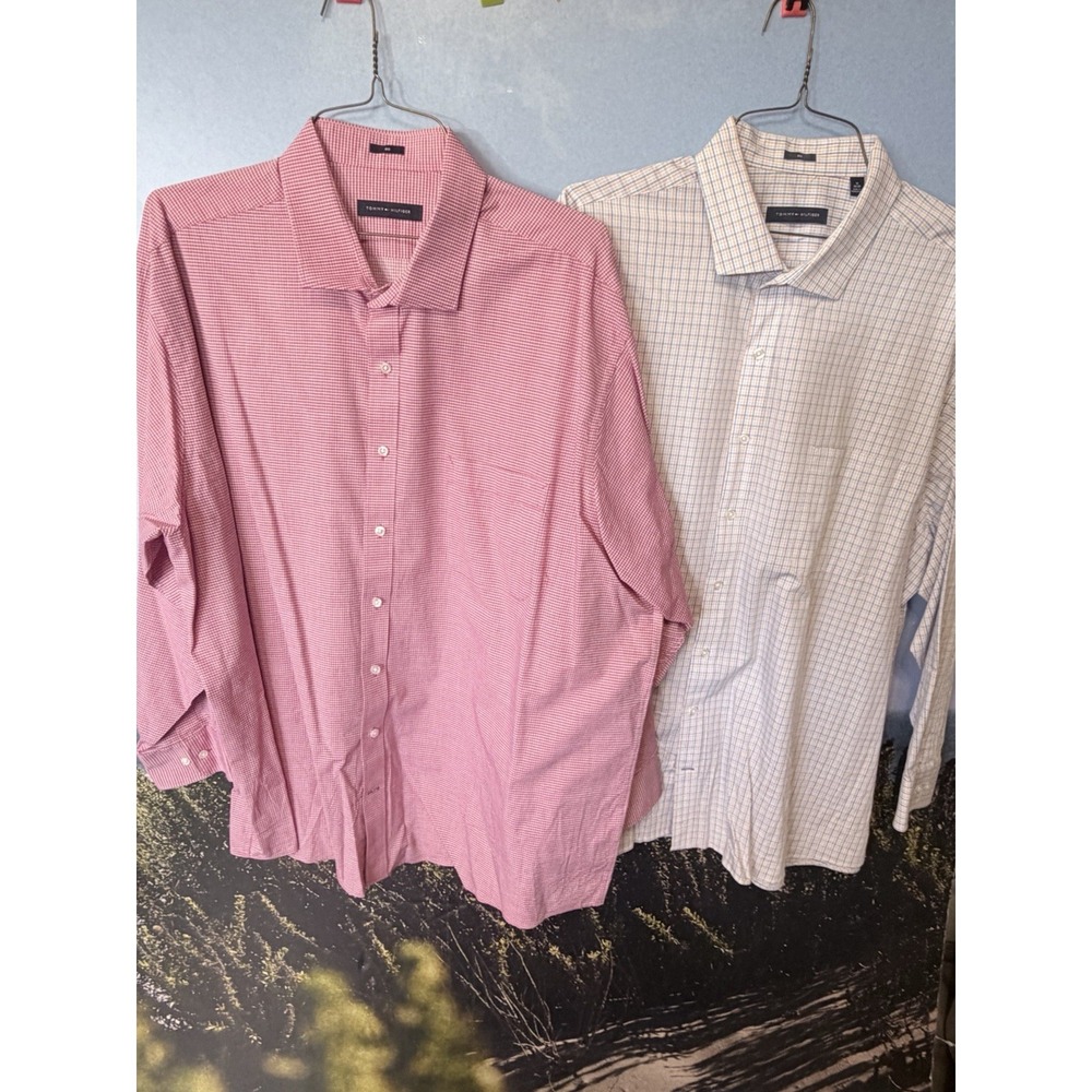 Lot Of 2 Tommy Hilfiger Multicolor‎ Dress Shirt Big And Tall 19 34/35